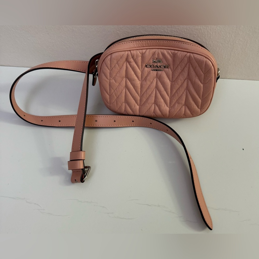Coach‎ Pink Quilted Convertible Belt Sling Bag